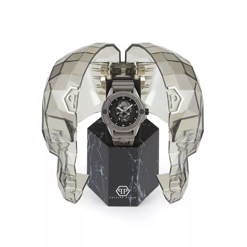 Philipp Plein The Skeleton vyrų laikrodis PWUBA0323 44mm juodas IP nerūdijantis plienas silikonas