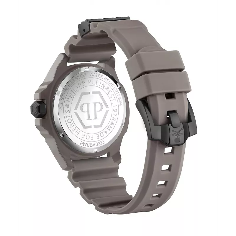 Philipp Plein The Skeleton vyrų laikrodis PWUBA0323 44mm juodas IP nerūdijantis plienas silikonas