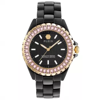 Philipp Plein The Skull Moteriškas Kvarcinis Laikrodis 38mm Nerūdijantis Plienas Juodas Silikonas PWPPA0324