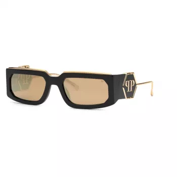 PHILIPP PLEIN Unisex akiniai nuo saulės SPP119M58700G - Juodas rėmelis, pilki gradientiniai lęšiai 58mm