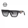 Philipp Plein moteriški katės akies formos akiniai nuo saulės SPP172S530700 juodi pilki gradientiniai 53 mm