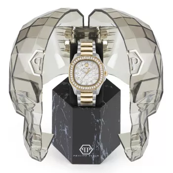 Philipp Plein Women's PWTAA0523 Automatinis Skeleton Laikrodis 38mm Rožinio Aukso Spalvos Nerūdijantis Plienas ir Juodas Silikonas
