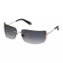Philipp Plein moteriški akiniai nuo saulės SPP027S950300 - Oversized Square Shield, juodas acetatinis rėmelis, pilki gradientiniai lęšiai, UV400 apsauga