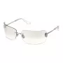 Philipp Plein moteriški akiniai nuo saulės SPP027V95579X - Oversized juodas rėmelis, pilki lęšiai, UV400 apsauga