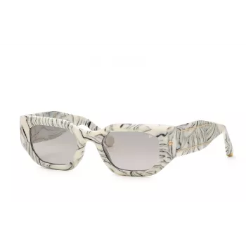 Philipp Plein moteriški akiniai nuo saulės SPP066M5109YL - juodas/auksinis rėmelis, pilki lęšiai, 51/21/135 mm