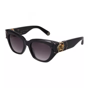 Philipp Plein moteriški akiniai nuo saulės SPP140M510700 - Juodas rėmelis, pilki lęšiai, 51 mm