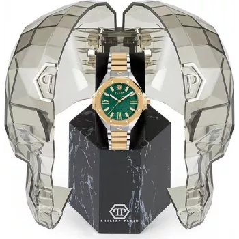 Philipp Plein moteriškas laikrodis PWBDA0724 39mm kvarcinis nerūdijantis plienas silikonas juodas