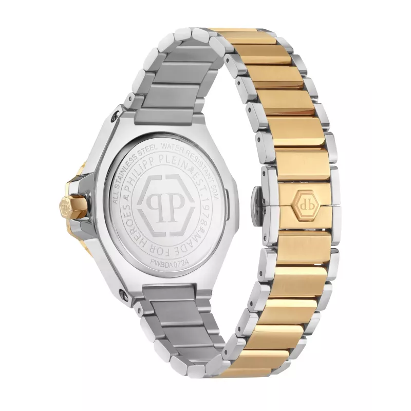 Philipp Plein moteriškas laikrodis PWBDA0724 39mm kvarcinis nerūdijantis plienas silikonas juodas