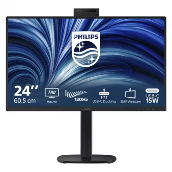 Philips 24B2U3301H 23.8 inch IPS Full HD Monitor - 75Hz, USB-C Hub, Built-in Webcam & Speakers