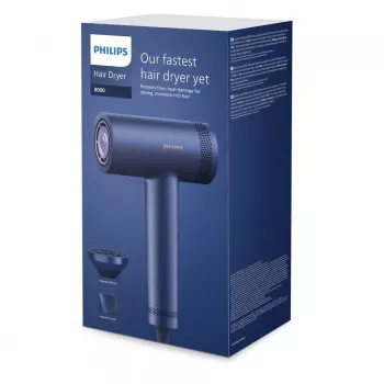 Philips 8000 Series BHD839/10 plaukų džiovintuvas 1400 W vidurnakčio mėlynas su SenseIQ, ThermoShield, jonų priežiūra, šalto oro funkcija, formavimo antgaliu ir difuzoriumi