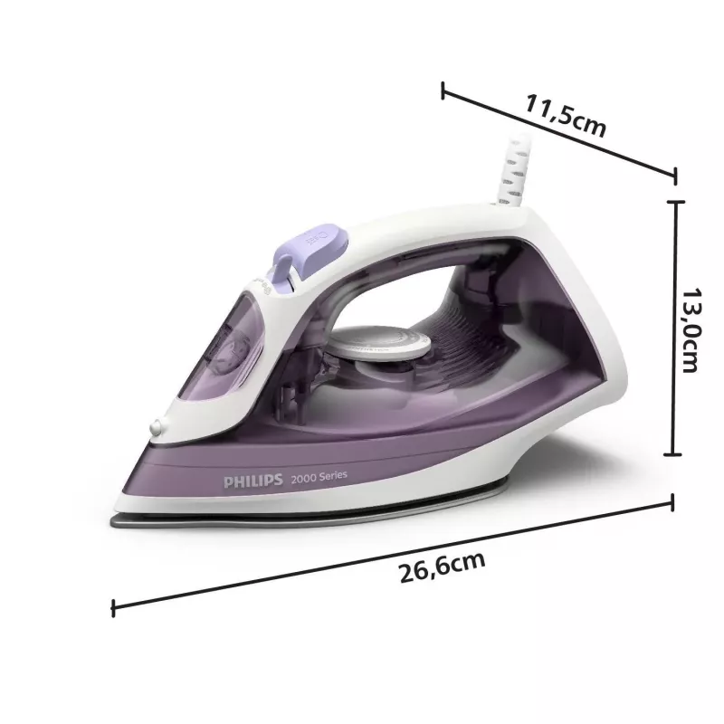 Philips DST2020/30 garinis lygintuvas, 2000 W, nelipnė padas, mėlyna/balta