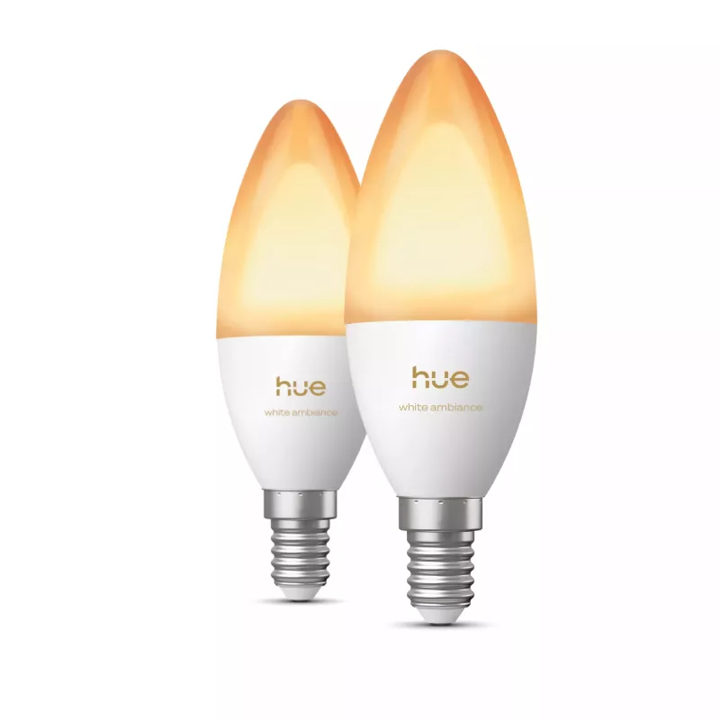 Philips Hue White Ambiance Candle Bulb E14 B39 EU 2 Pack