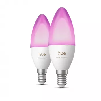 Philips Hue White and Color Ambiance Candle Bulb E14 B39 EU 2-Pack