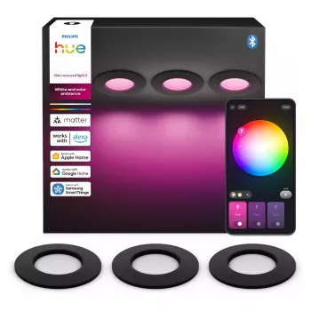 Philips Hue White & Color Ambiance Slim Recessed Light S x3 - Black
