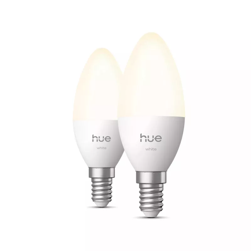 Philips Hue White Candle Bulb E14 B39 EU 2 Pack