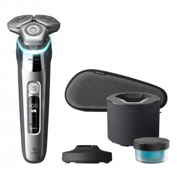 Philips S9975/55 SkinIQ šlapias ir sausas elektrinis skustuvas – 360-D lankstomos galvutės, 60 min. veikimo laikas, chromas