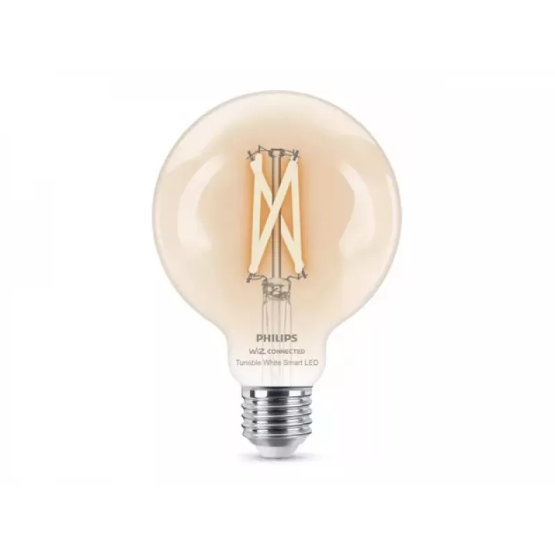 Philips Smart Wi-Fi G95 E27 protinga LED lemputė, reguliuojama balta 2700-6500K, 60W atitikmuo, skaidri