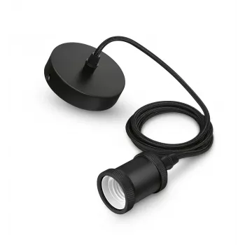 Philips Vintage pakabinamas šviestuvas E27 lizdas juodas gaubtas juodas