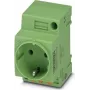 Phoenix Contact EO-CF/PT/GN Valdymo spintos kištukinis lizdas, F tipo Schuko, Push-in, žalias, 250V/16A, IP20, 804039