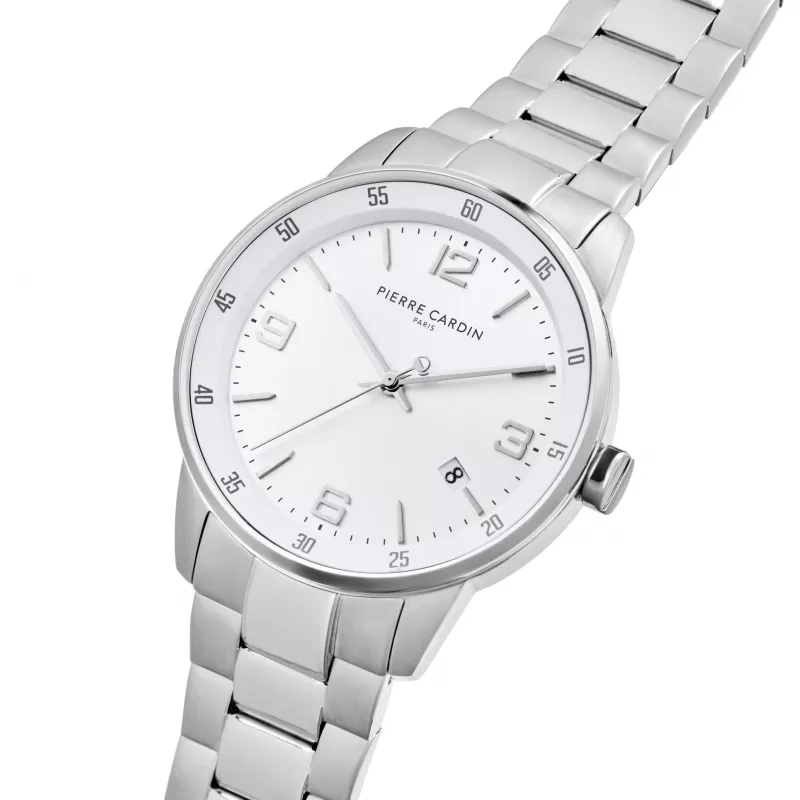 Pierre Cardin vyriškas analoginis kvarcinis laikrodis CMR.0006 40mm nerūdijantis plienas juodas ciferblatas odinis dirželis