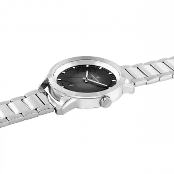 Pierre Cardin vyriškas kvarcinis analoginis laikrodis CCP.5024 - 45mm nerūdijančio plieno korpusas, juodas ciferblatas, juodas odinis dirželis