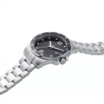 Pierre Cardin vyriškas kvarcinis analoginis laikrodis CNI.0026 40mm nerūdijančio plieno korpusas, juodas odinis dirželis