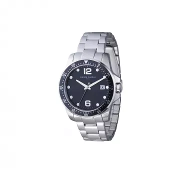 Pierre Cardin vyriškas kvarcinis analoginis laikrodis CNI.0026 40mm nerūdijančio plieno korpusas, juodas odinis dirželis
