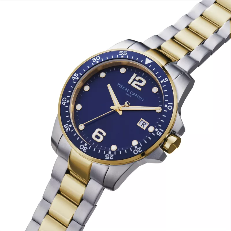 Pierre Cardin vyriškas kvarcinis laikrodis CNI.0031 40mm nerūdijančio plieno korpusas, juodas ciferblatas, odinis dirželis
