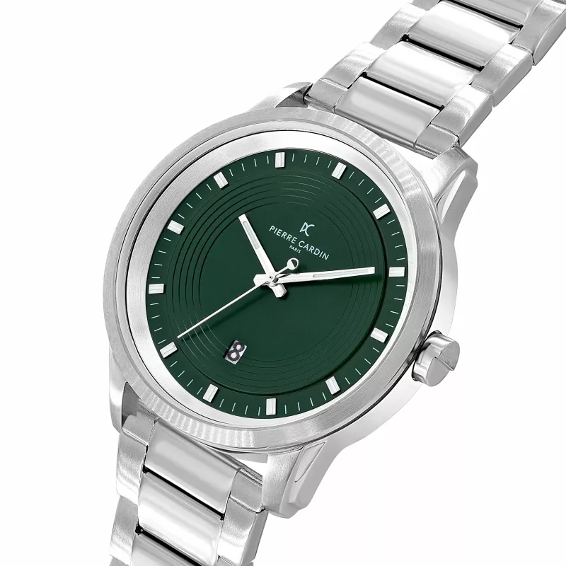 Pierre Cardin Vyriškas laikrodis CCP.5028 (45mm) Nerūdijančio plieno korpusas, juodas ciferblatas, odinis dirželis