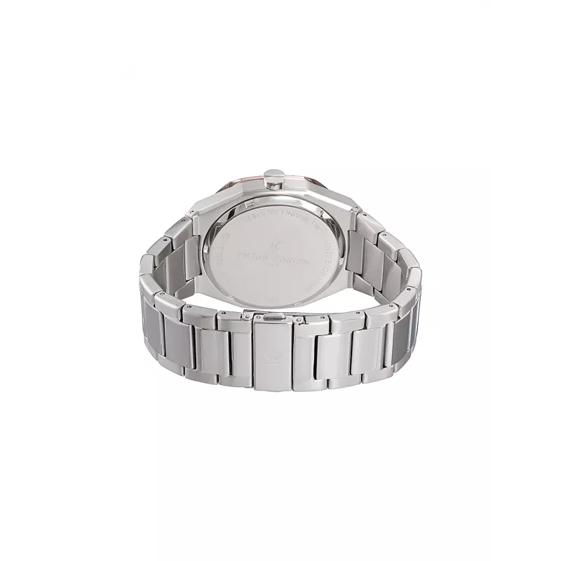 Pierre Cardin vyrų laikrodis CF.1000.MU 42mm kvarcinis analoginis nerūdijantis plienas juodas ciferblatas odinis dirželis