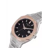 Pierre Cardin vyrų laikrodis CF.1000.MU 42mm kvarcinis analoginis nerūdijantis plienas juodas ciferblatas odinis dirželis