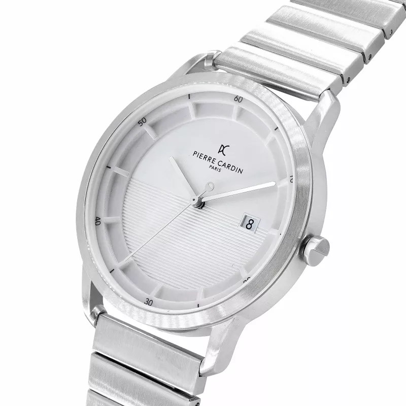 Vyriškas laikrodis Pierre Cardin CLC.6001 43mm nerūdijančio plieno kvarcinis analoginis juodas ciferblatas odinis dirželis