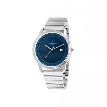 Pierre Cardin vyrų laikrodis CLC.6005 43mm nerūdijančio plieno kvarcinis analoginis juodas ciferblatas odinis dirželis