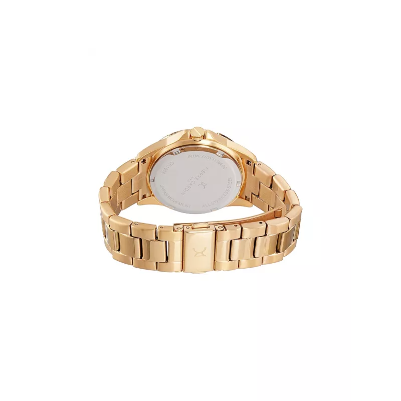 Pierre Cardin moteriškas kvarcinis analoginis laikrodis CF.1009.MG.2 - 34mm nerūdijančio plieno tinklelio auksinė spalva