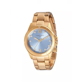 Pierre Cardin moteriškas kvarcinis analoginis laikrodis CF.1009.MG.2 - 34mm nerūdijančio plieno tinklelio auksinė spalva