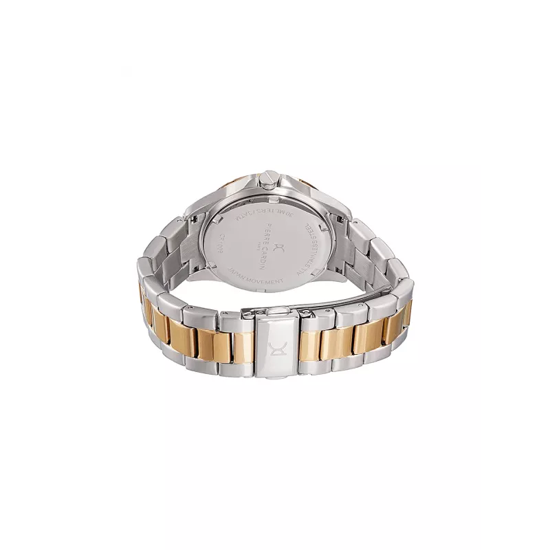 Pierre Cardin moteriškas kvarcinis analoginis laikrodis CF.1009.MU - 34 mm nerūdijantis plienas su perlų motinos ciferblatu