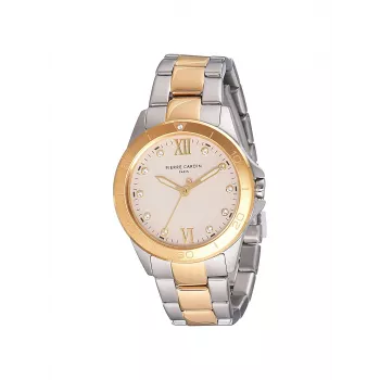 Pierre Cardin moteriškas kvarcinis analoginis laikrodis CF.1009.MU - 34 mm nerūdijantis plienas su perlų motinos ciferblatu