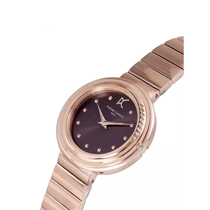 Pierre Cardin Women's Quartz Analog Watch CF.1010.MR 32mm Silver Dial Black Leather Strap