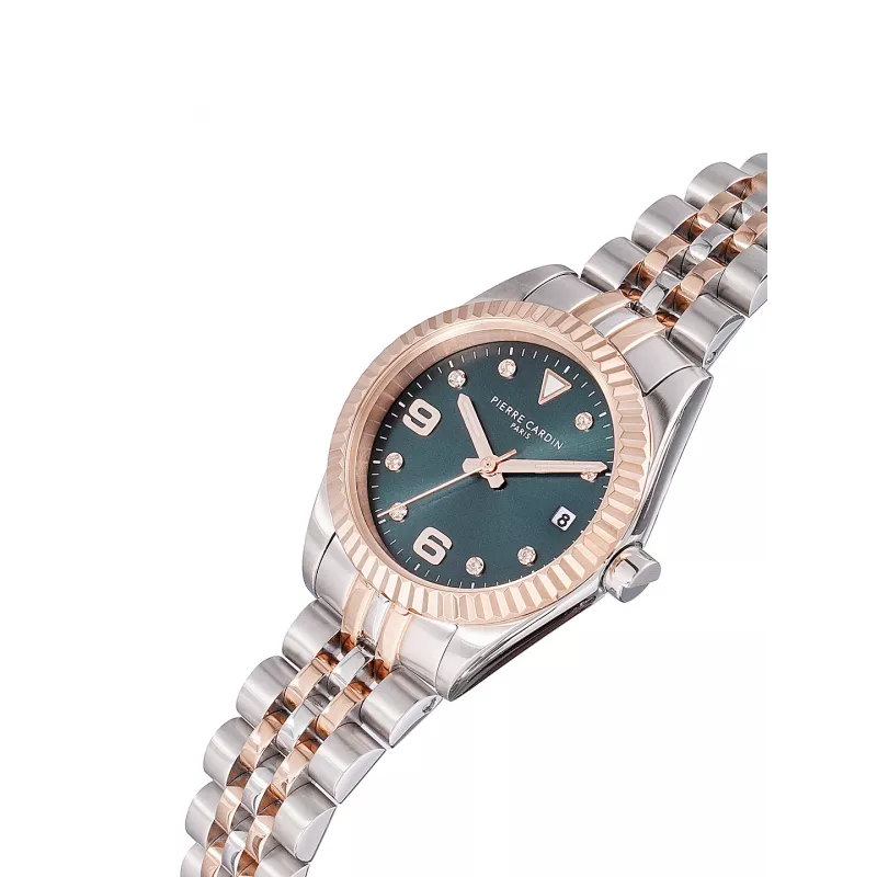 Pierre Cardin Women's Quartz Analog Watch CF.1012.MU.2 - 28mm Rose Gold Stainless Steel Mesh Bracelet