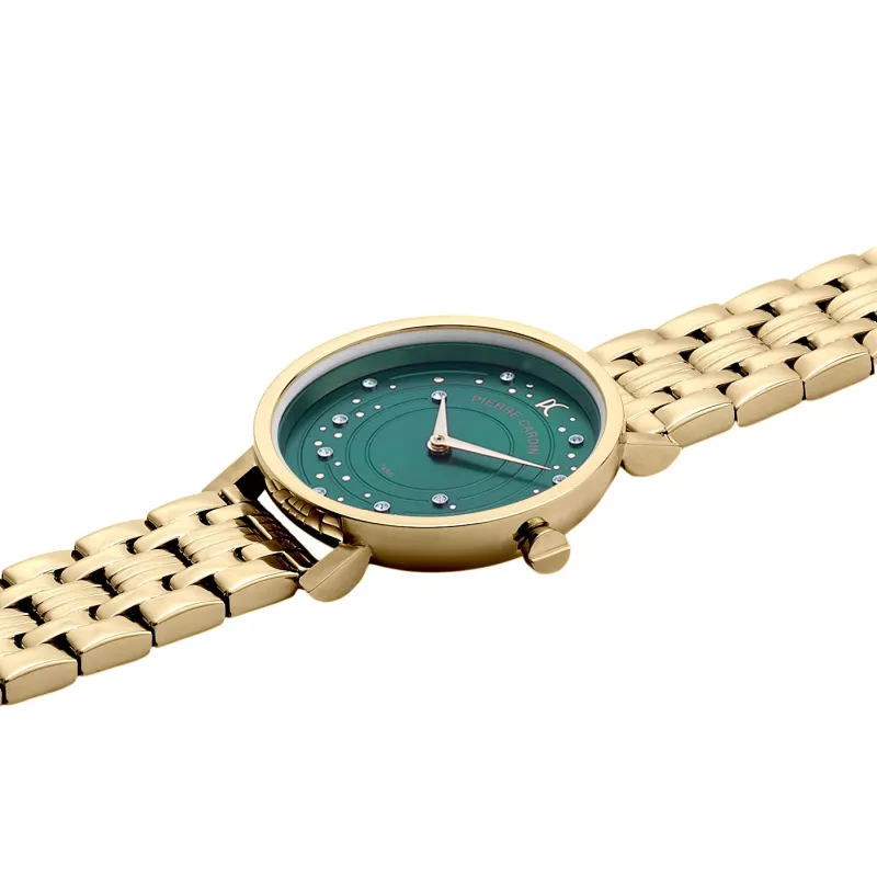 Pierre Cardin moteriškas kvarcinis laikrodis CCM.0552 sidabrinis nerūdijančio plieno tinklelis 32mm