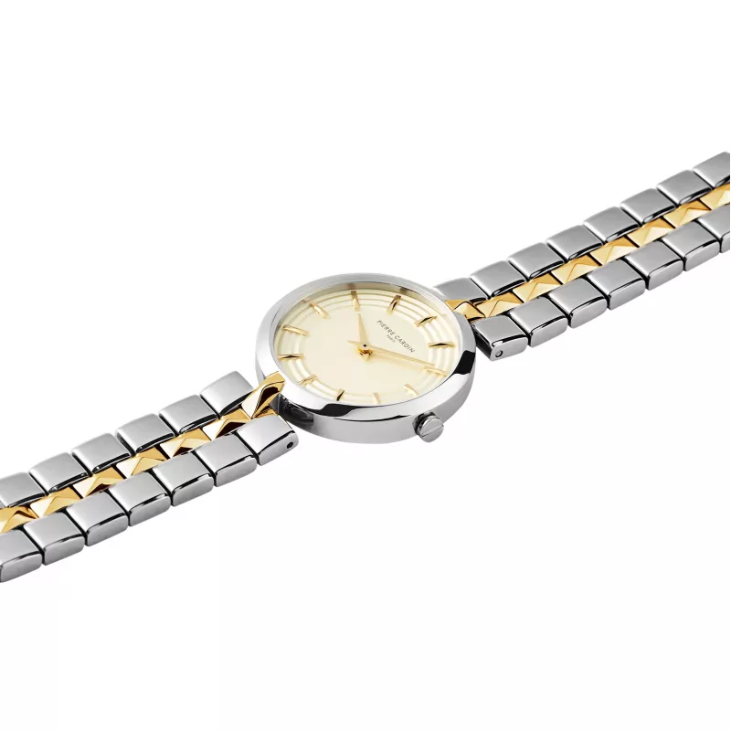 Pierre Cardin moteriškas kvarcinis laikrodis CF.0707.SU.G 32mm sidabrinis nerūdijančio plieno Milano apyrankė