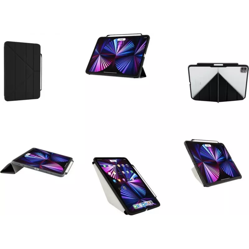 Pipetto Origami No3 Pencil Case, skirtas iPad Pro 11 (1st/2nd/3rd/4th Gen) juodas