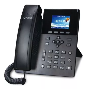 PLANET VIP-1260PT aukštos raiškos spalvotas PoE IP telefonas su 3MP kamera, 6 eilučių LCD, juodas