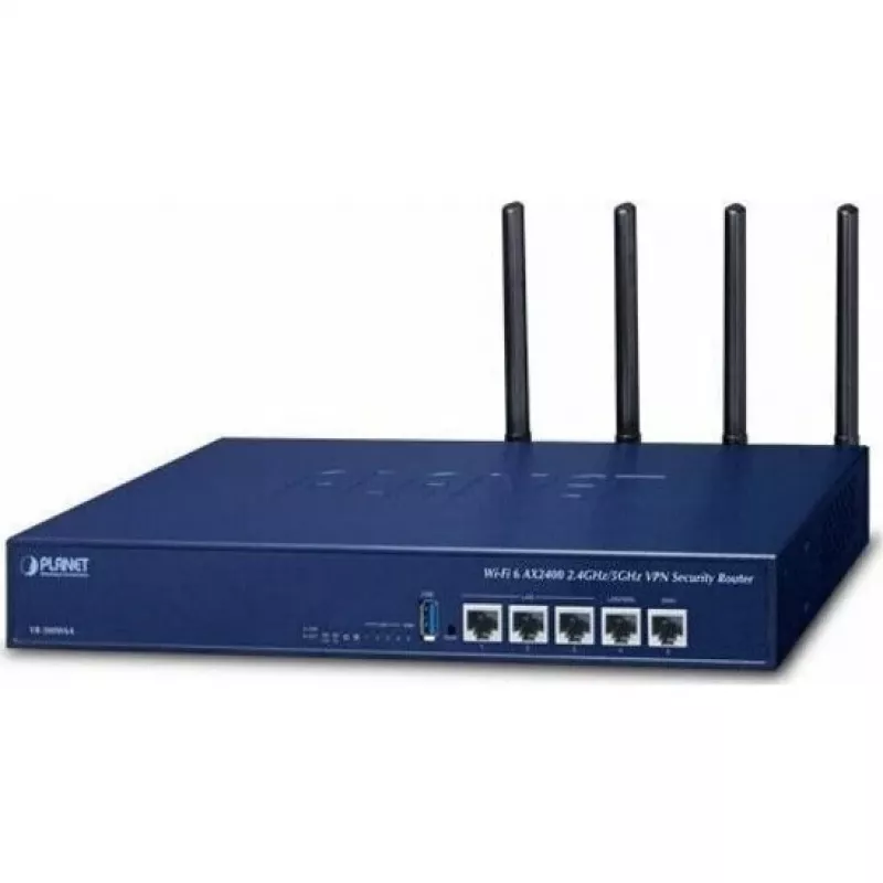 PLANET VR-300W6A Enterprise Wi-Fi 6 AX3000 Dual-Band Gigabit Router su VPN, VLAN, QoS, HA, AP valdikliu, 2x WAN SD-WAN, 3x LAN