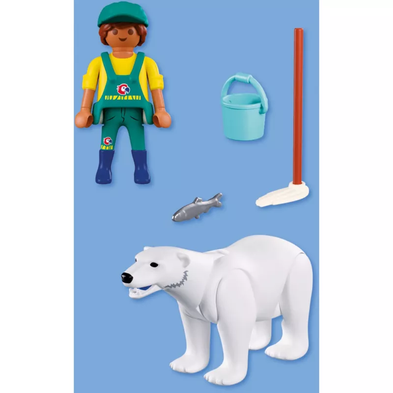 Playmobil 72090 Gyvūnai ir draugai zoologijos sodas: Baltasis lokys ir prižiūrėtojas