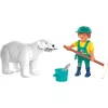 Playmobil 72090 Gyvūnai ir draugai zoologijos sodas: Baltasis lokys ir prižiūrėtojas