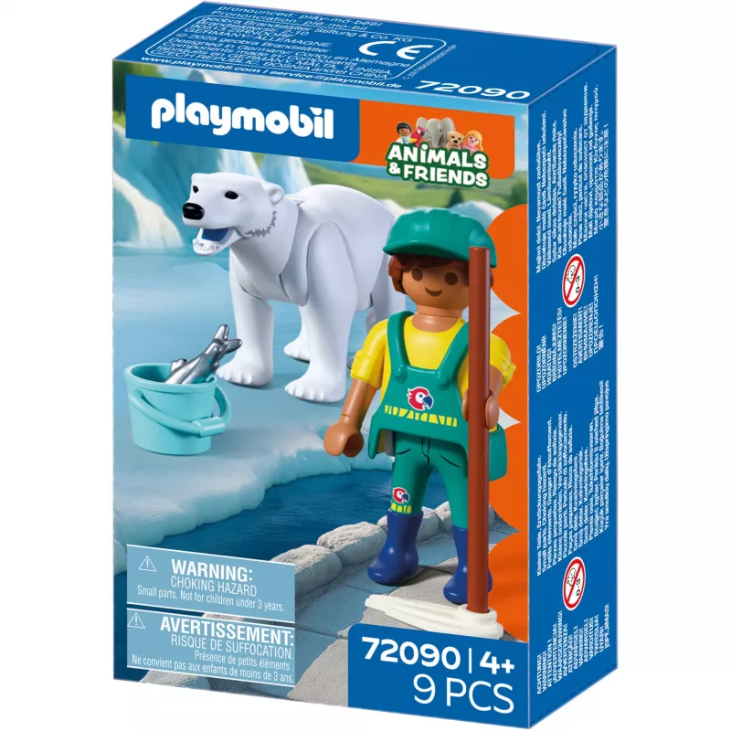Playmobil 72090 Gyvūnai ir draugai zoologijos sodas: Baltasis lokys ir prižiūrėtojas