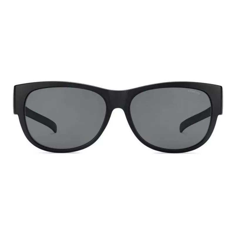 POLAROID ANCILLARIES PLD9004SDL5 Unisex akiniai - juodas rėmelis, pilki poliarizuoti lęšiai, kvadratinė forma