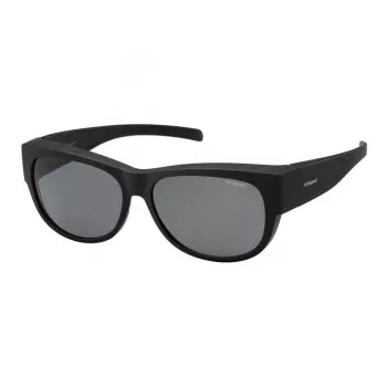POLAROID ANCILLARIES PLD9004SDL5 Unisex akiniai - juodas rėmelis, pilki poliarizuoti lęšiai, kvadratinė forma
