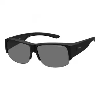 Polaroid Ancillaries PLD9007SDL5 Unisex Sunglasses - Juodas rėmelis, pilki poliarizuoti lęšiai